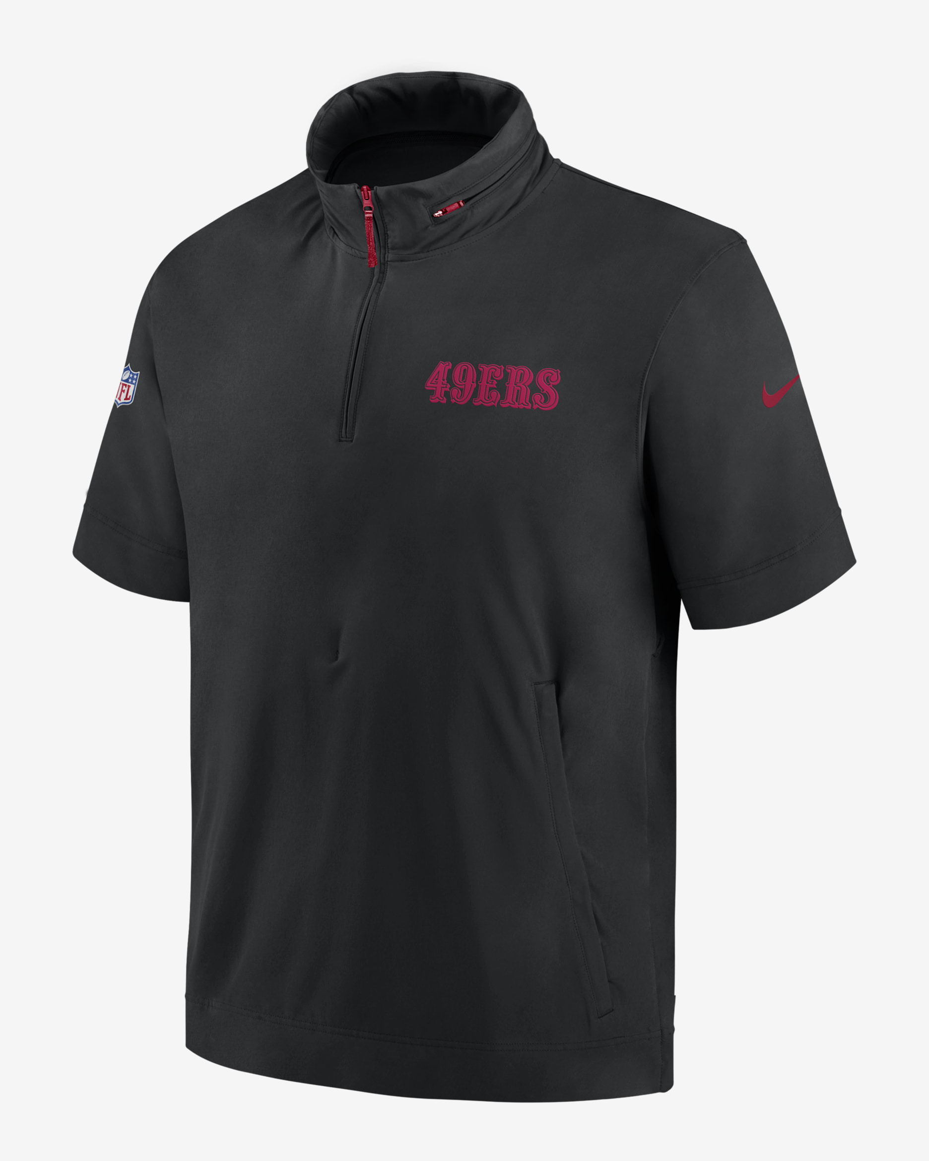 San Francisco 49ers Sideline Coach Men's Nike NFL 1/2-Zip Short